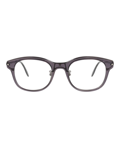 Alexander McQueen Mens Round/Oval Grey Ruthenium Transparent Fashion Designer Eyewear