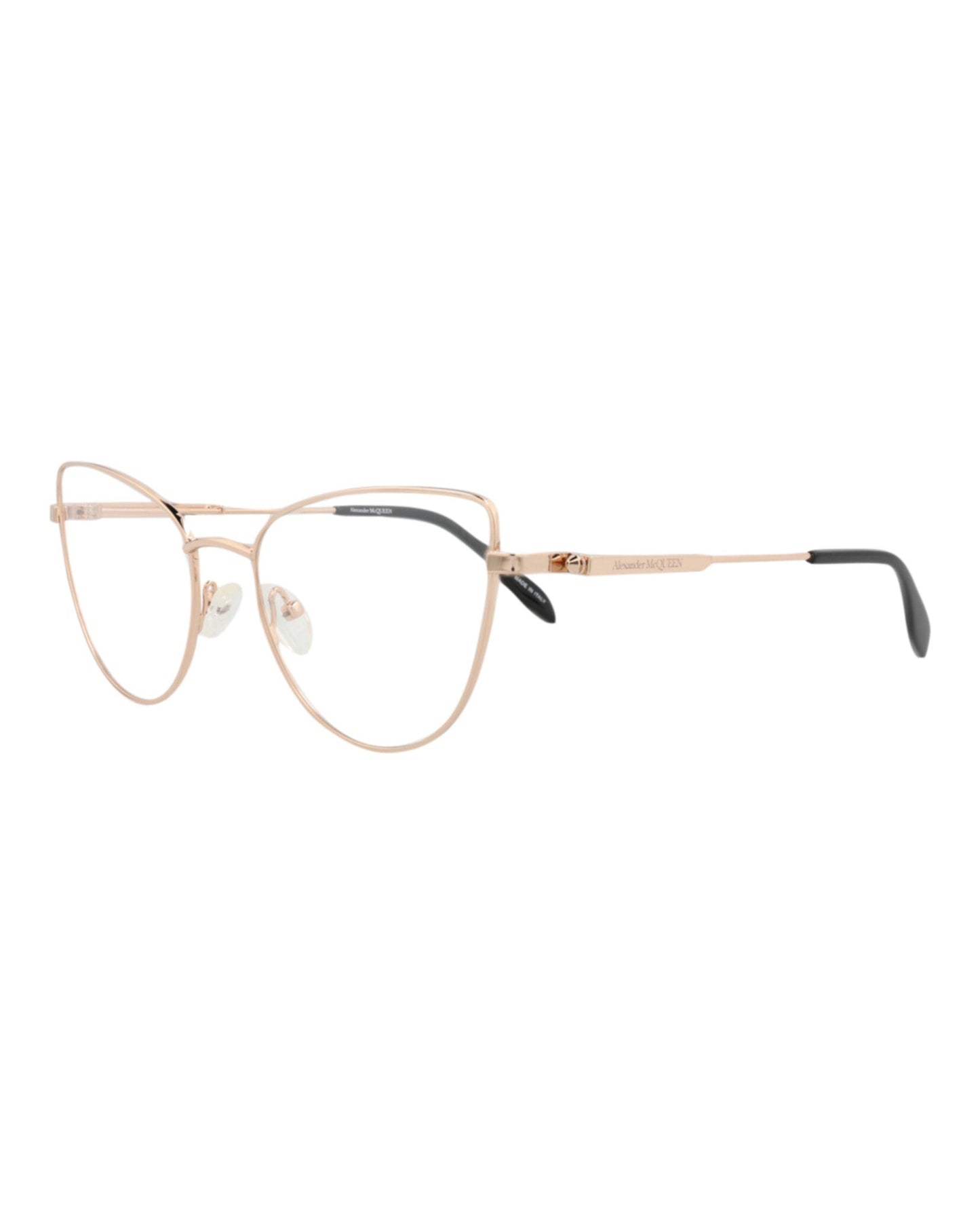 Alexander McQueen Womens Cat Eye Gold Gold Transparent Fashion Designer Eyewear