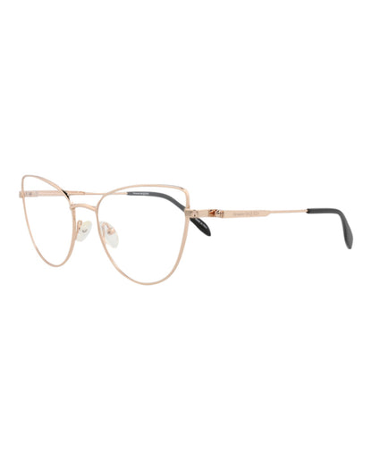 Alexander McQueen Womens Cat Eye Gold Gold Transparent Fashion Designer Eyewear