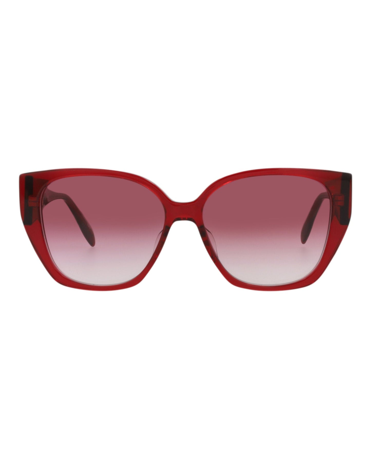 Alexander McQueen Womens Cat Eye Burgundy Burgundy Red Fashion Designer Eyewear