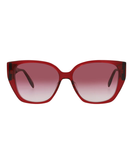 Alexander McQueen Womens Cat Eye Burgundy Burgundy Red Fashion Designer Eyewear