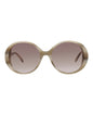 Alexander McQueen Womens Round/Oval Ivory Ivory Brown Fashion Designer Eyewear