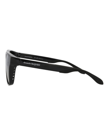 Alexander McQueen Unisex Square/Rectangle Black Black Grey Fashion Designer Eyewear