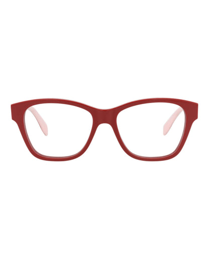 Alexander McQueen Womens Square/Rectangle Red Red Transparent Fashion Designer Eyewear