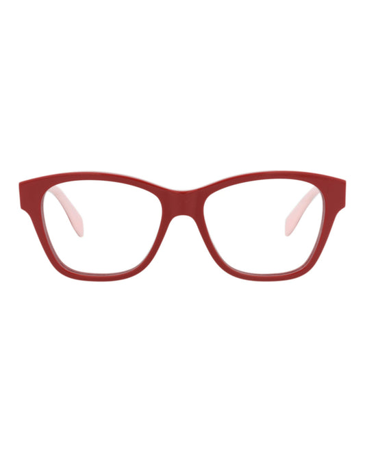 Alexander McQueen Womens Square/Rectangle Red Red Transparent Fashion Designer Eyewear