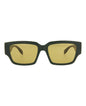 Alexander McQueen Mens Square/Rectangle Green Green Yellow Fashion Designer Eyewear Green Green Yellow