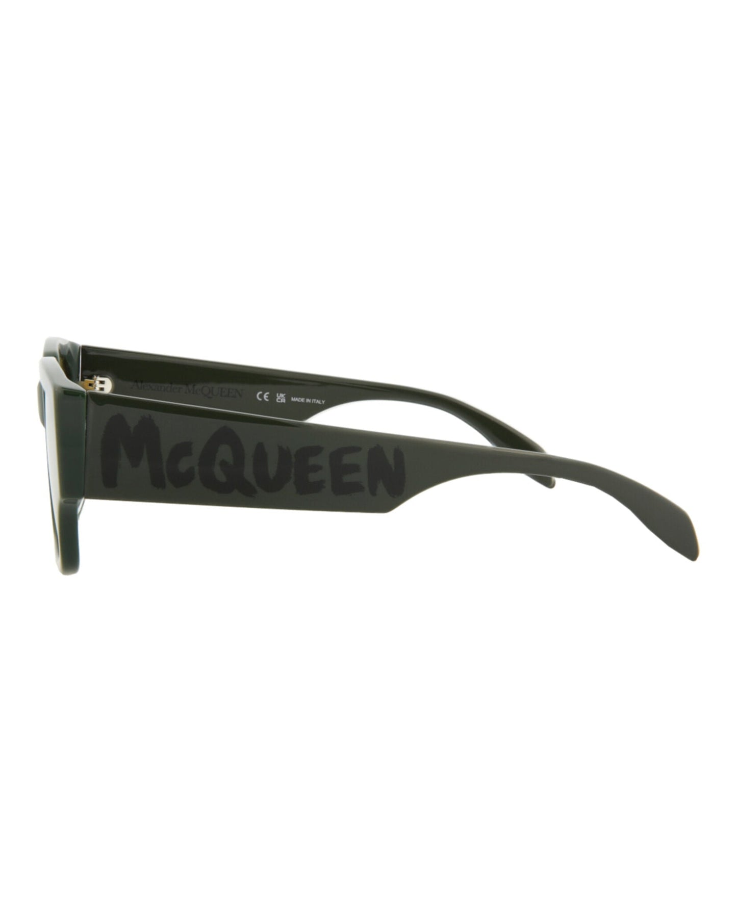 Alexander McQueen Mens Square/Rectangle Green Green Yellow Fashion Designer Eyewear