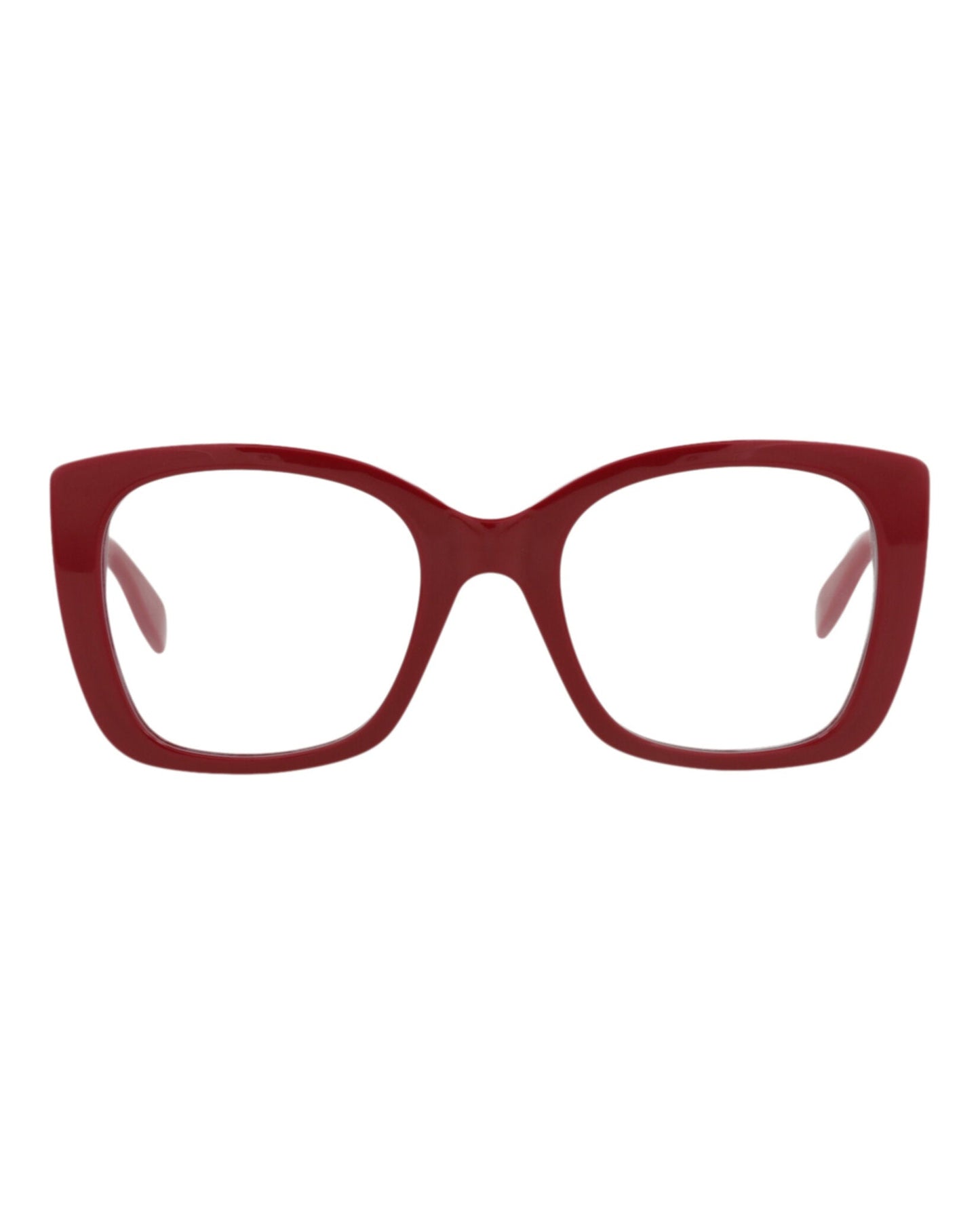 Alexander McQueen Womens Square/Rectangle Red Red Transparent Fashion Designer Eyewear