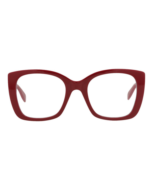 Alexander McQueen Womens Square/Rectangle Red Red Transparent Fashion Designer Eyewear