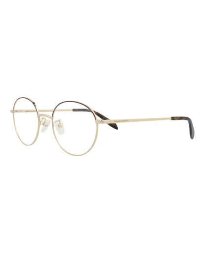 Alexander McQueen Unisex Round/Oval Gold Gold Transparent Fashion Designer Eyewear