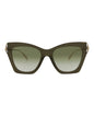 Alexander McQueen Womens Cat Eye Green Gold Green Fashion Designer Eyewear