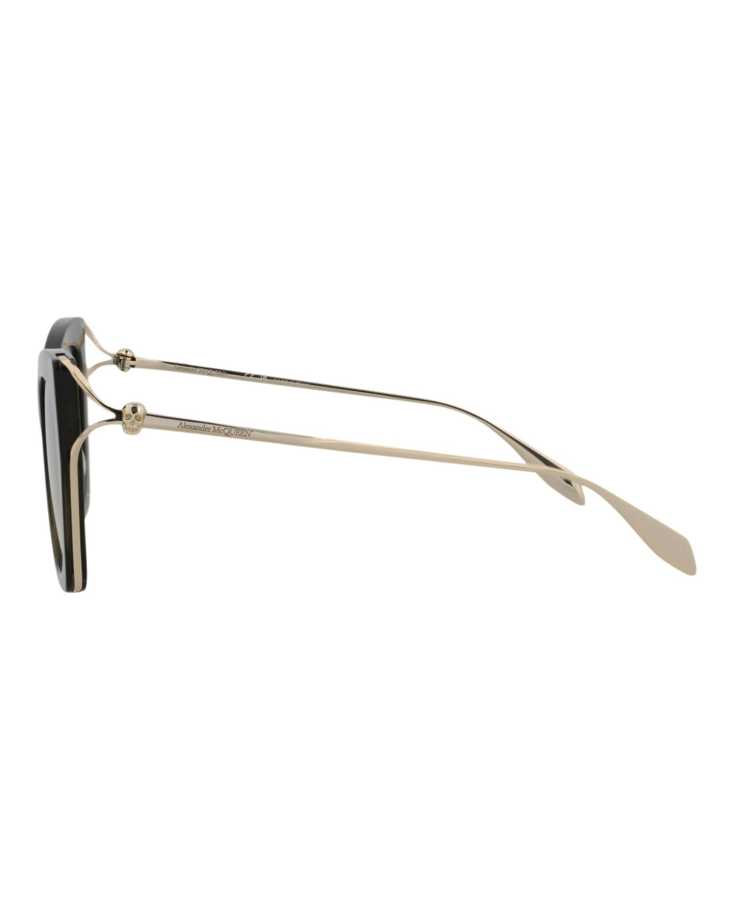 Alexander McQueen Womens Cat Eye Green Gold Green Fashion Designer Eyewear