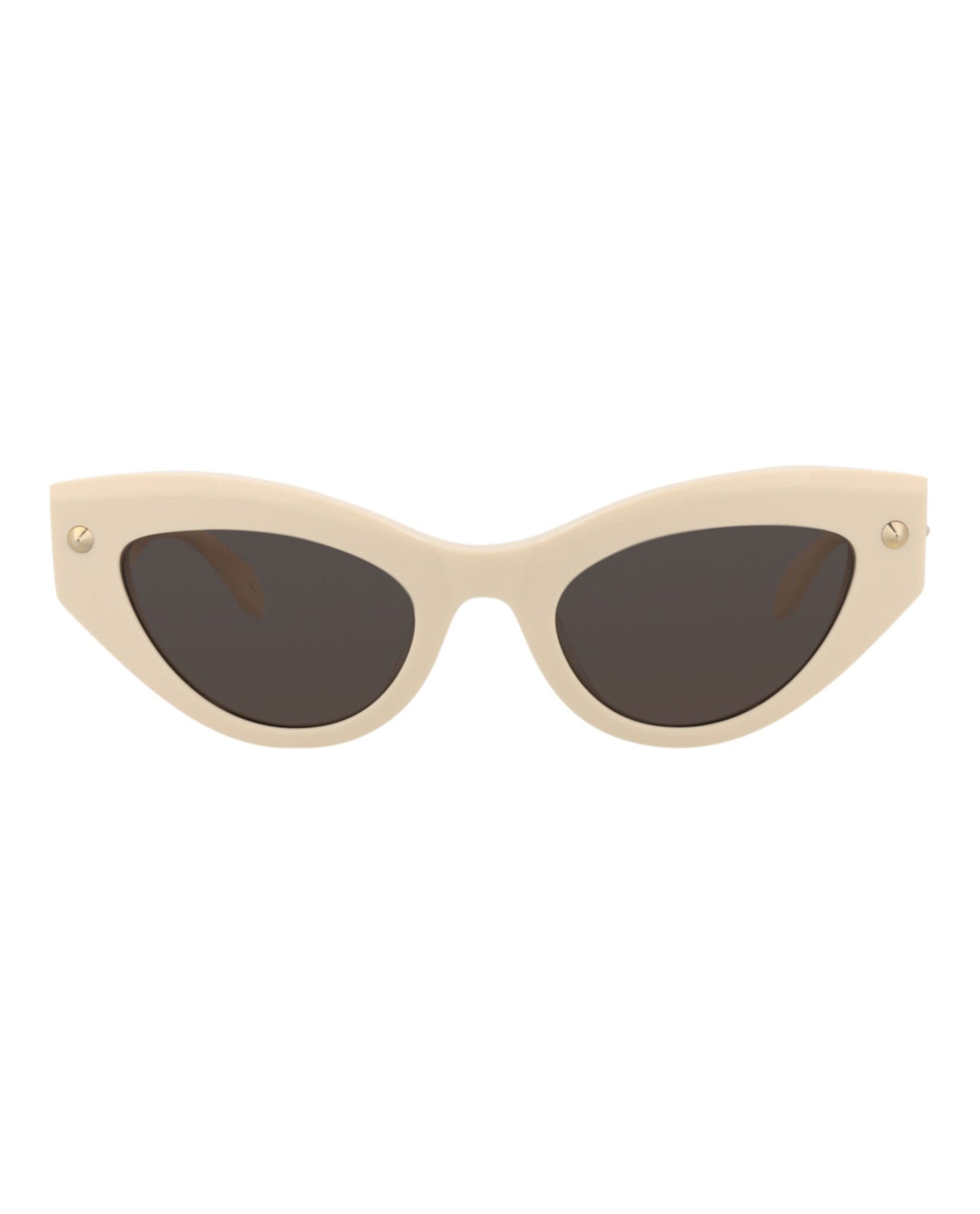 Alexander McQueen Womens Cat Eye Ivory Ivory Grey Fashion Designer Eyewear