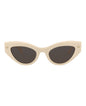 Alexander McQueen Womens Cat Eye Ivory Ivory Grey Fashion Designer Eyewear