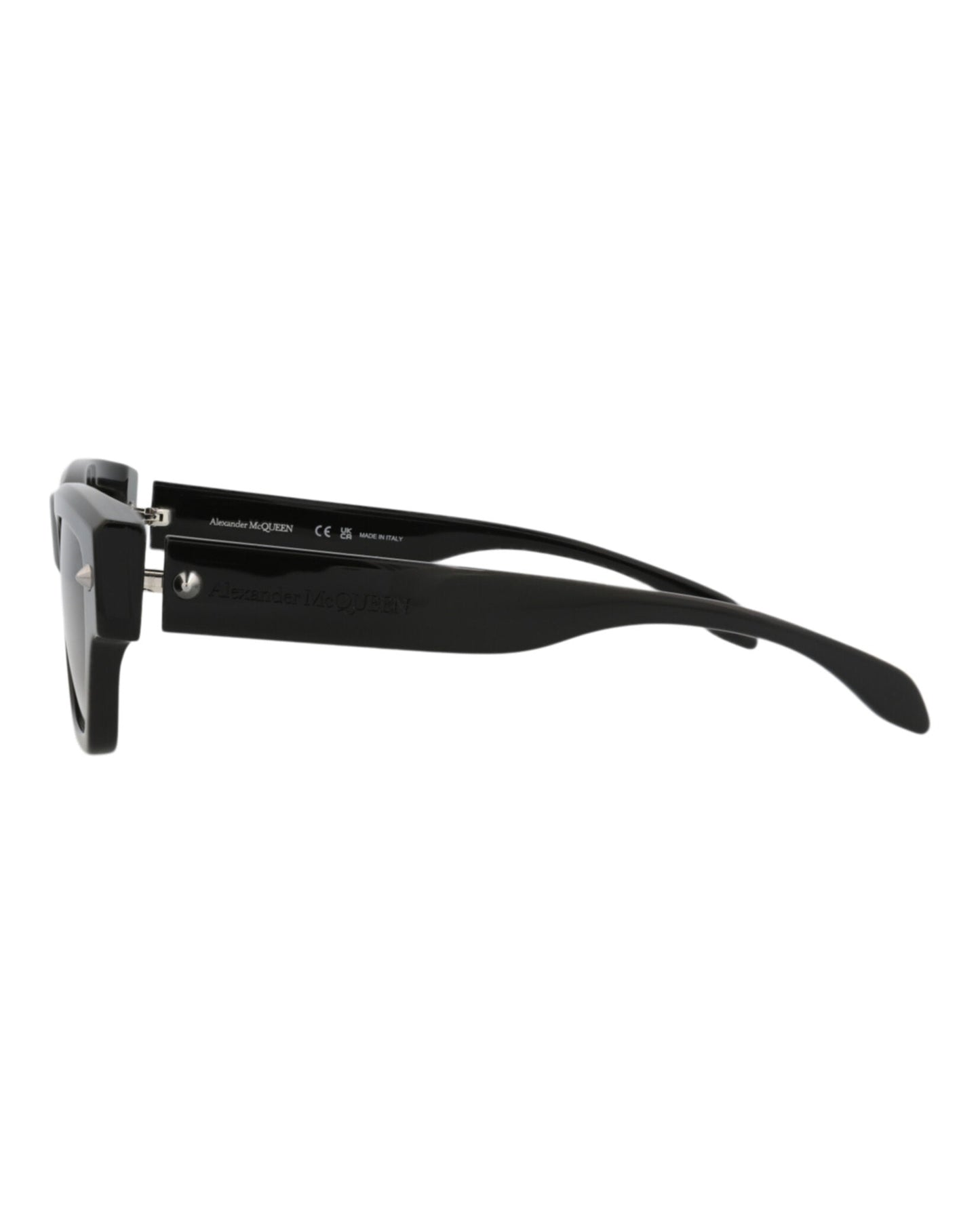 Alexander McQueen Mens Square/Rectangle Black Black Grey Fashion Designer Eyewear