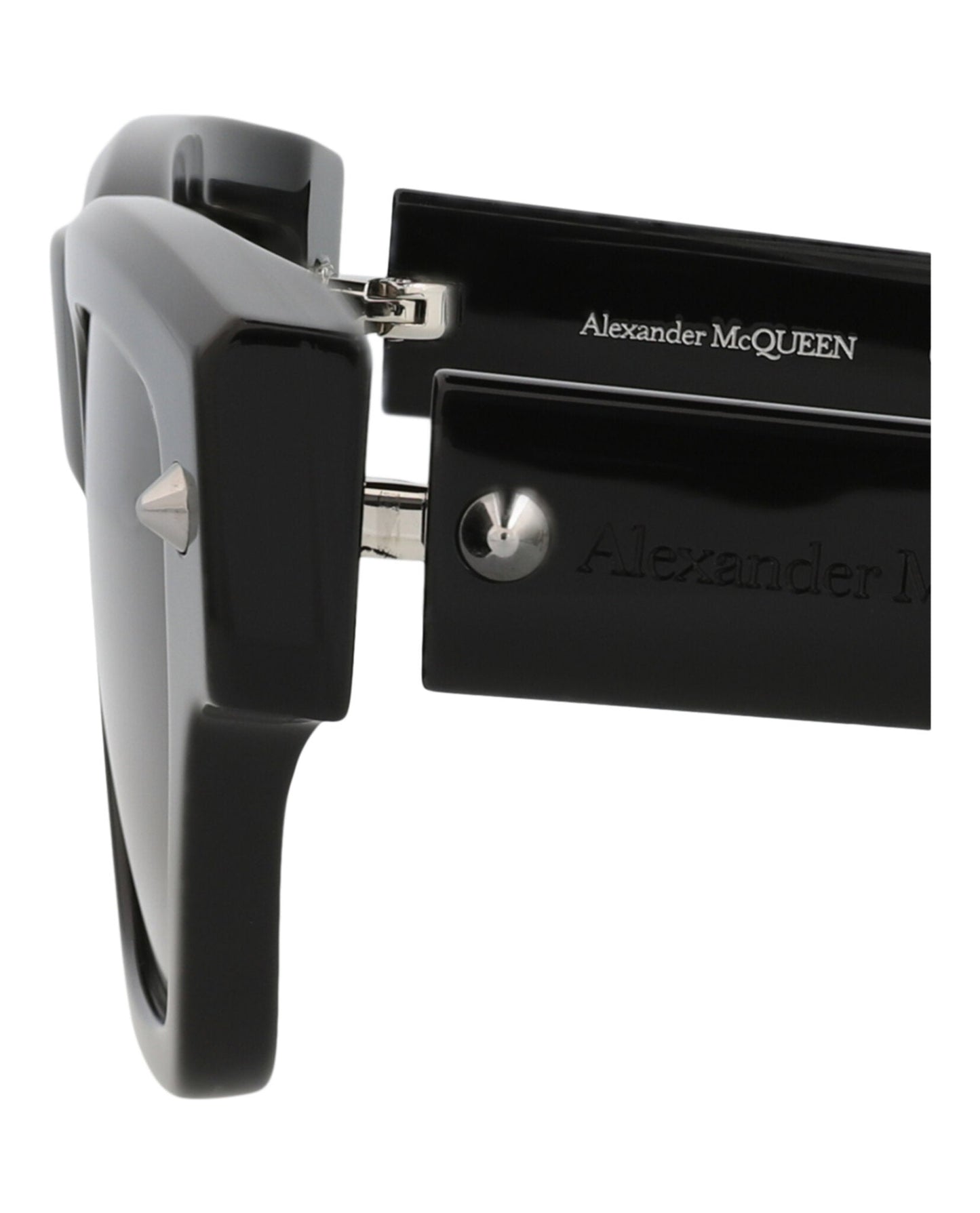 Alexander McQueen Mens Square/Rectangle Black Black Grey Fashion Designer Eyewear