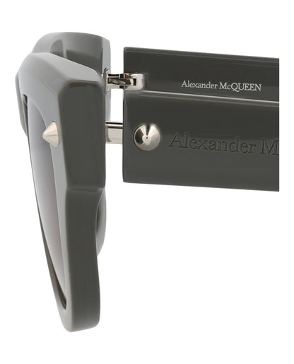Alexander McQueen Mens Square/Rectangle Grey Grey Brown Fashion Designer Eyewear