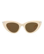 Alexander McQueen Womens Cat Eye Ivory Ivory Brown Fashion Designer Eyewear