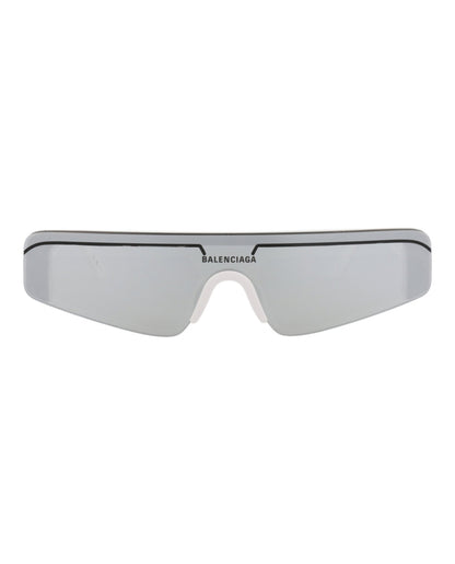 Balenciaga Unisex Shield/Wrap White White Silver Fashion Designer Eyewear