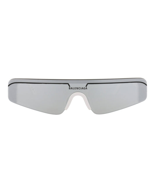Balenciaga Unisex Shield/Wrap White White Silver Fashion Designer Eyewear