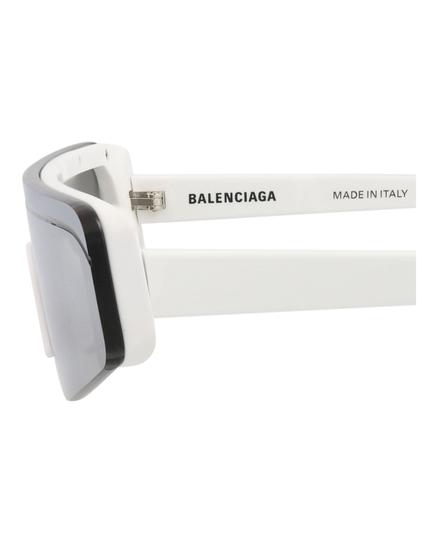 Balenciaga Unisex Shield/Wrap White White Silver Fashion Designer Eyewear
