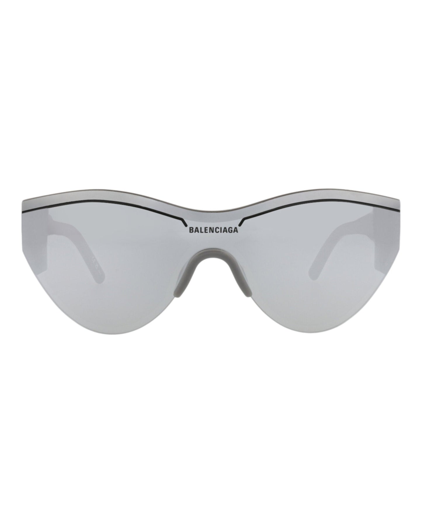Balenciaga Unisex Shield/Wrap Grey Grey Silver Fashion Designer Eyewear