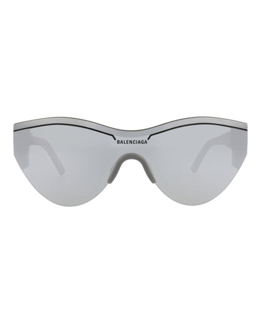 Balenciaga Unisex Shield/Wrap Grey Grey Silver Fashion Designer Eyewear