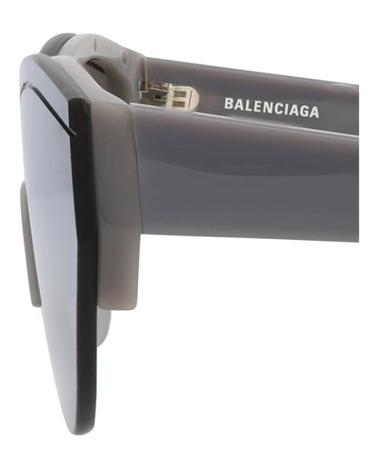 Balenciaga Unisex Shield/Wrap Grey Grey Silver Fashion Designer Eyewear