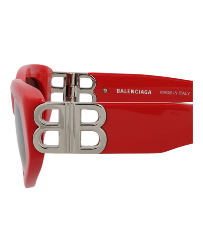 Balenciaga Womens Cat Eye Red Silver Grey Fashion Designer Eyewear