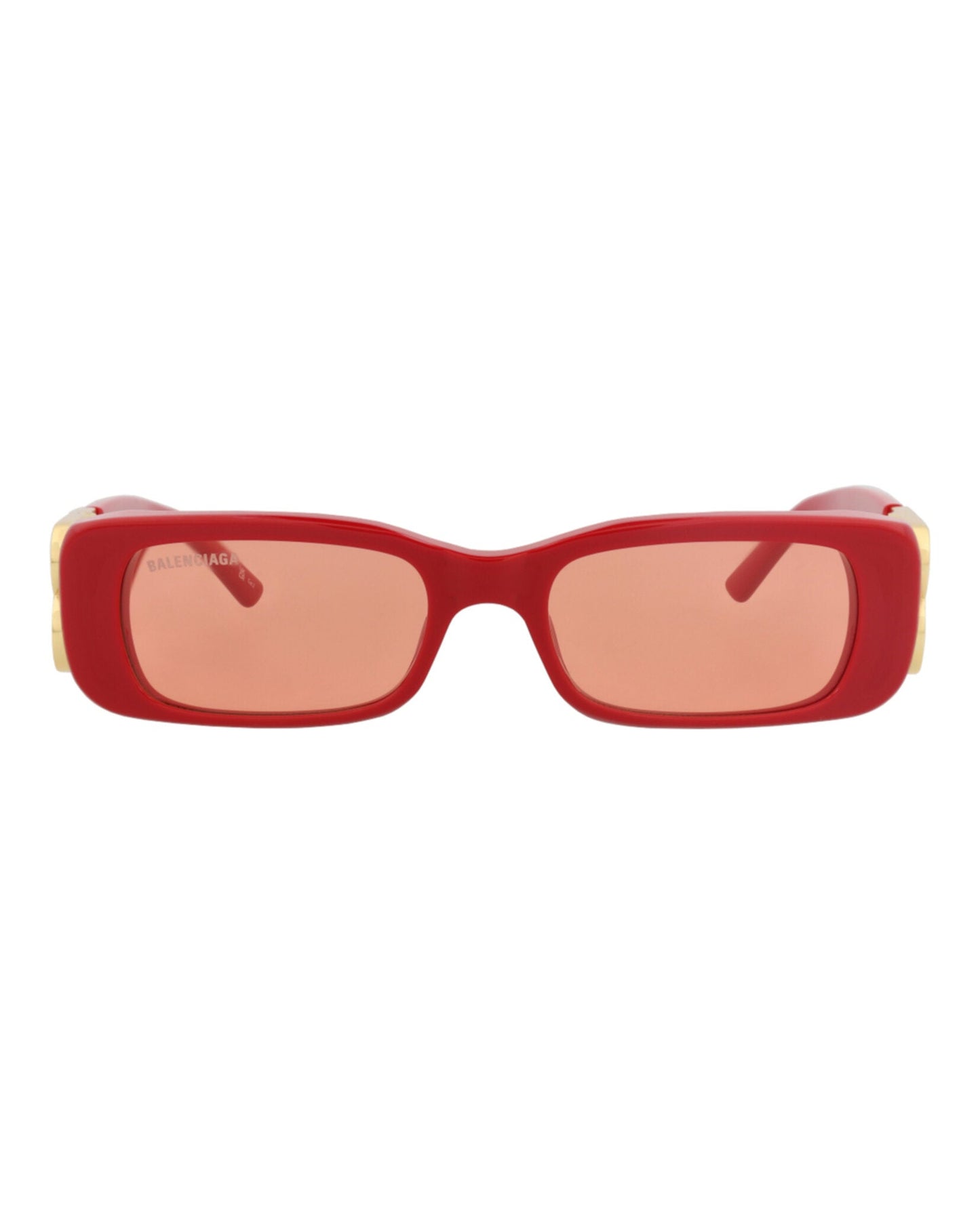 Balenciaga Womens Square/Rectangle Red Gold Red Fashion Designer Eyewear