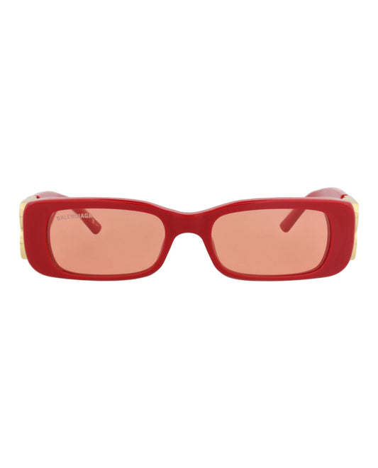 Balenciaga Womens Square/Rectangle Red Gold Red Fashion Designer Eyewear