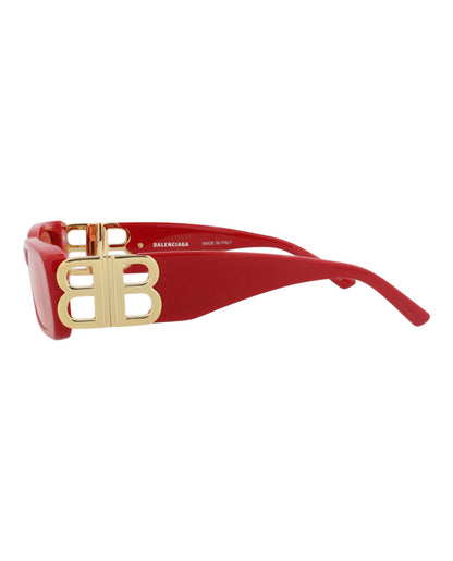 Balenciaga Womens Square/Rectangle Red Gold Red Fashion Designer Eyewear