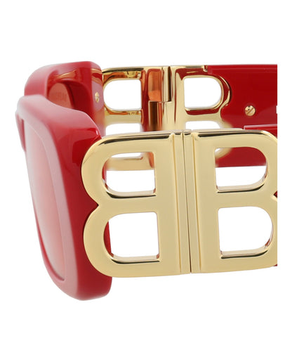 Balenciaga Womens Square/Rectangle Red Gold Red Fashion Designer Eyewear