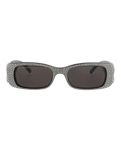 Balenciaga Womens Square/Rectangle Black Silver Grey Fashion Designer Eyewear