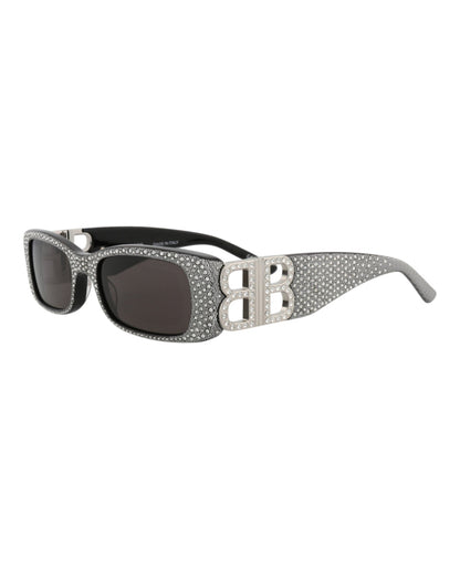 Balenciaga Womens Square/Rectangle Black Silver Grey Fashion Designer Eyewear
