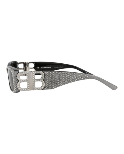 Balenciaga Womens Square/Rectangle Black Silver Grey Fashion Designer Eyewear