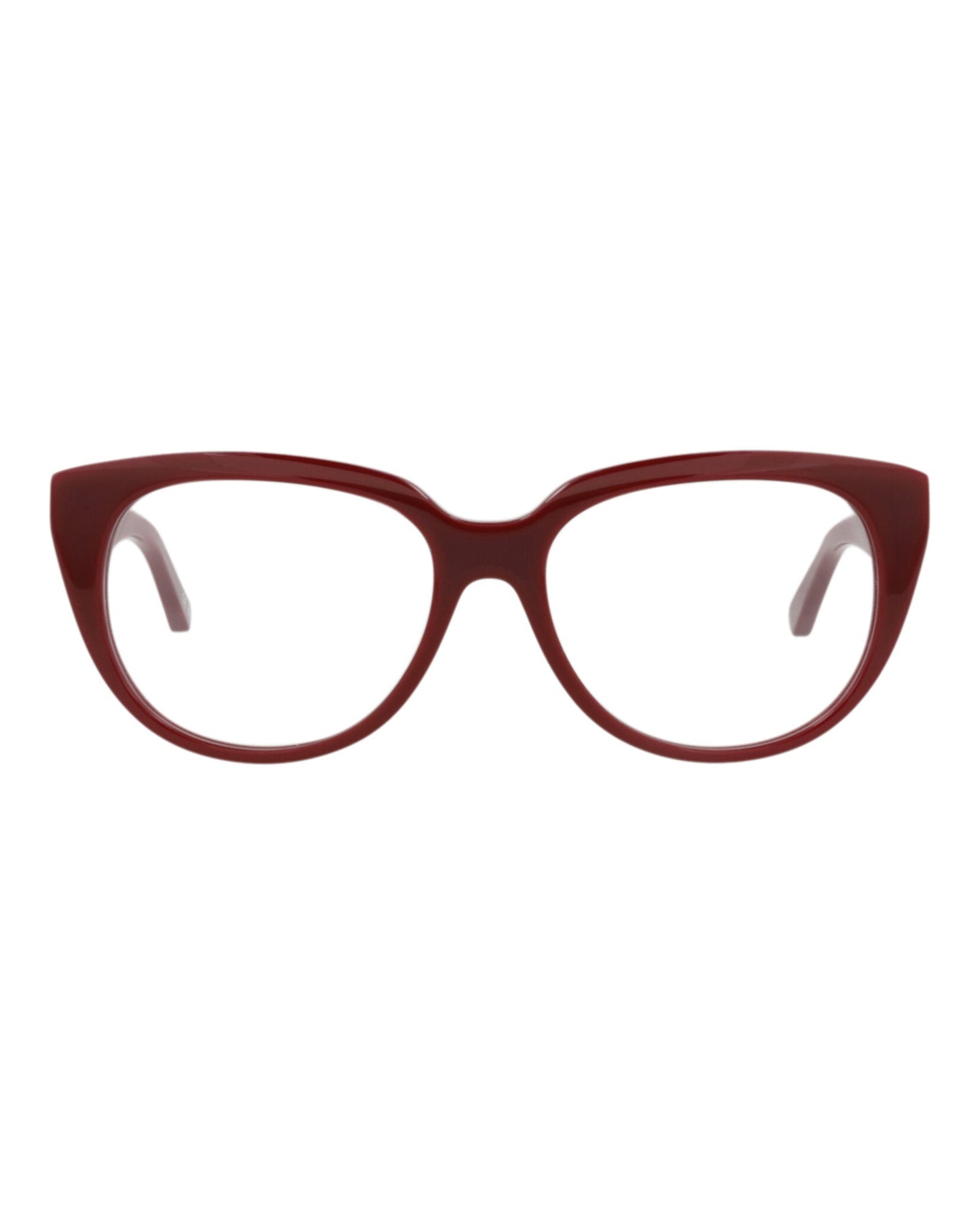 Balenciaga Womens Round/Oval Burgundy Burgundy Transparent Fashion Designer Eyewear