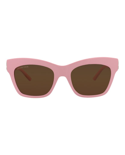 Balenciaga Womens Cat Eye Pink Silver Brown Fashion Designer Eyewear