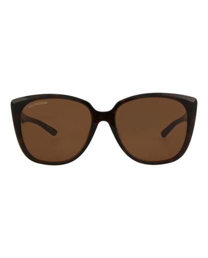 Balenciaga Womens Square/Rectangle Havana Havana Brown Fashion Designer Eyewear