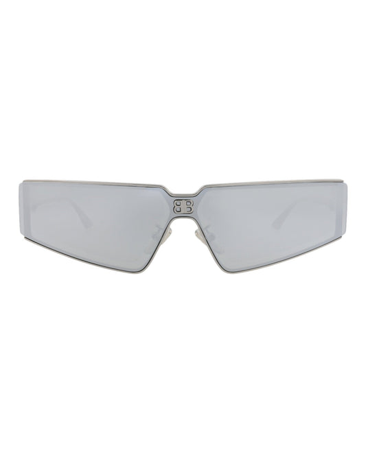 Balenciaga Unisex Square/Rectangle Ruthenium Ruthenium Silver Fashion Designer Eyewear