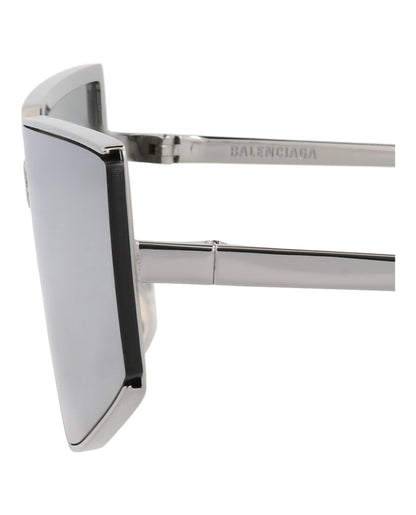 Balenciaga Unisex Square/Rectangle Ruthenium Ruthenium Silver Fashion Designer Eyewear