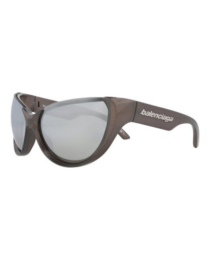Balenciaga Womens Cat Eye Silver Silver Silver Fashion Designer Eyewear