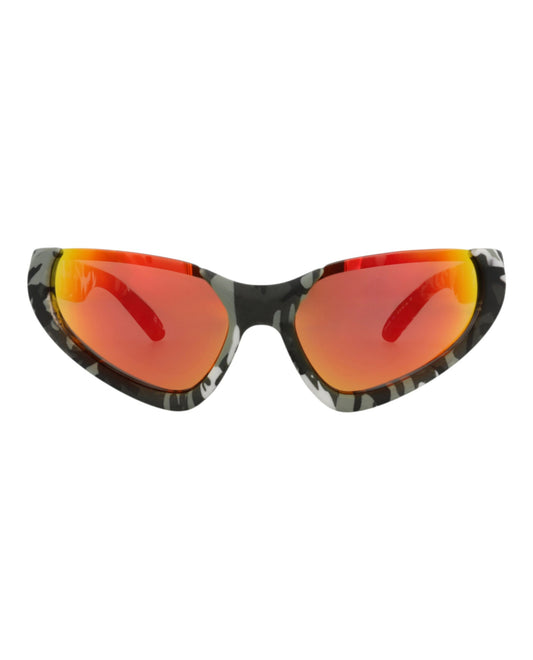 Balenciaga Unisex Shield/Wrap Grey Grey Red Fashion Designer Eyewear