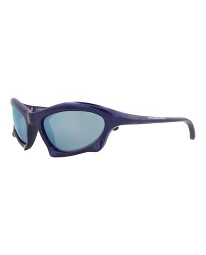 Balenciaga Mens Shield/Wrap Blue Blue Blue Fashion Designer Eyewear
