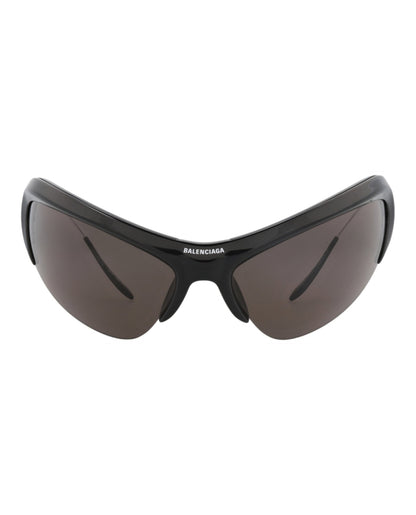 Balenciaga Unisex Shield/Wrap Black Silver Grey Fashion Designer Eyewear