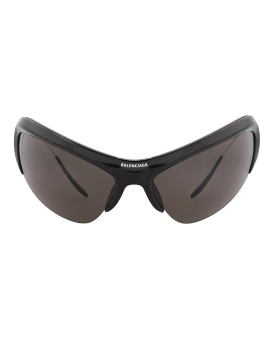 Balenciaga Unisex Shield/Wrap Black Silver Grey Fashion Designer Eyewear