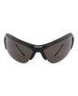 Balenciaga Unisex Shield/Wrap Black Silver Grey Fashion Designer Eyewear