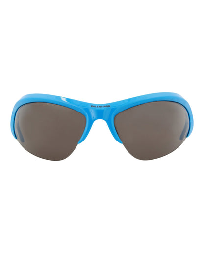 Balenciaga Unisex Shield/Wrap Light Blue Silver Grey Fashion Designer Eyewear Light Blue Silver Grey