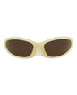 Balenciaga Unisex Shield/Wrap Yellow Yellow Brown Fashion Designer Eyewear Yellow Yellow Brown