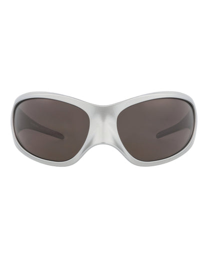 Balenciaga Womens Shield/Wrap Silver Silver Grey Fashion Designer Eyewear